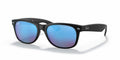 Ray-Ban RB2132 New Wayfarer- Rubber Black / Grey Mirror Blue Lens (622/17)