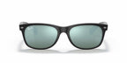 Ray-Ban RB2132 New Wayfarer- Rubber Black / Green Mirror Silver Lens (622/30)