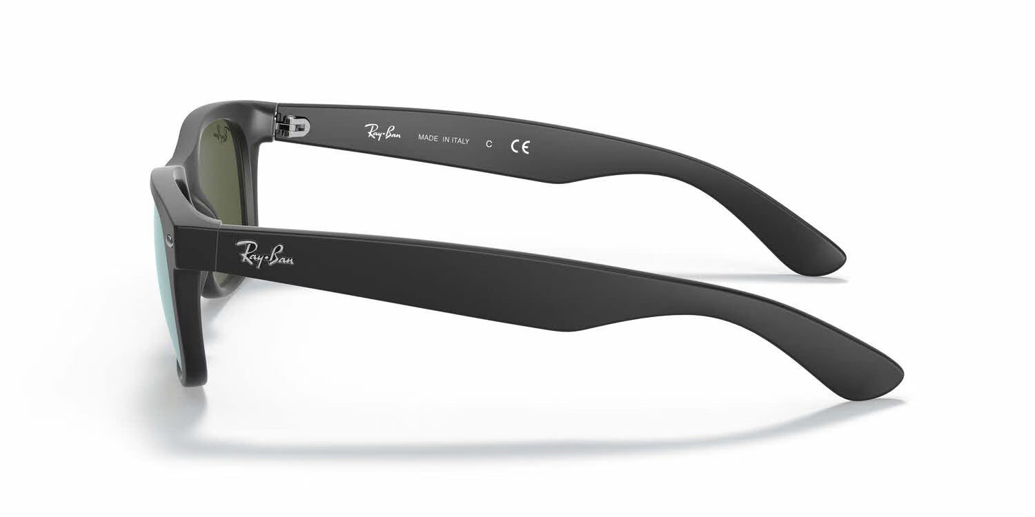 Ray-Ban RB2132 New Wayfarer- Rubber Black / Green Mirror Silver Lens (622/30)