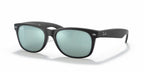 Ray-Ban RB2132 New Wayfarer- Rubber Black / Green Mirror Silver Lens (622/30)