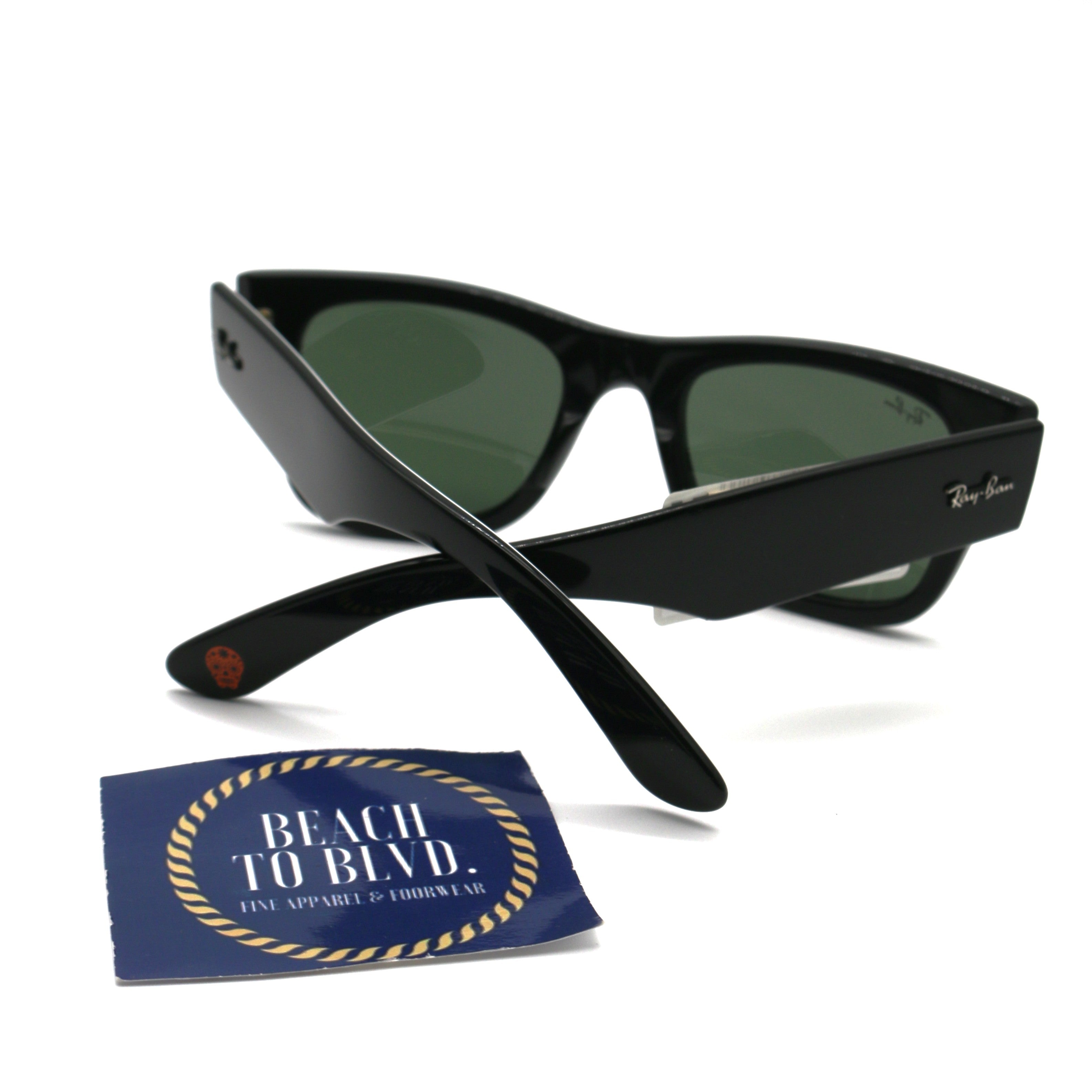Ray-Ban Mega Wayfarer Dia De Muertos Polarized Sunglasses - Polished Black / Green
