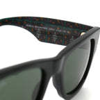 Ray-Ban Mega Wayfarer Dia De Muertos Polarized Sunglasses - Polished Black / Green