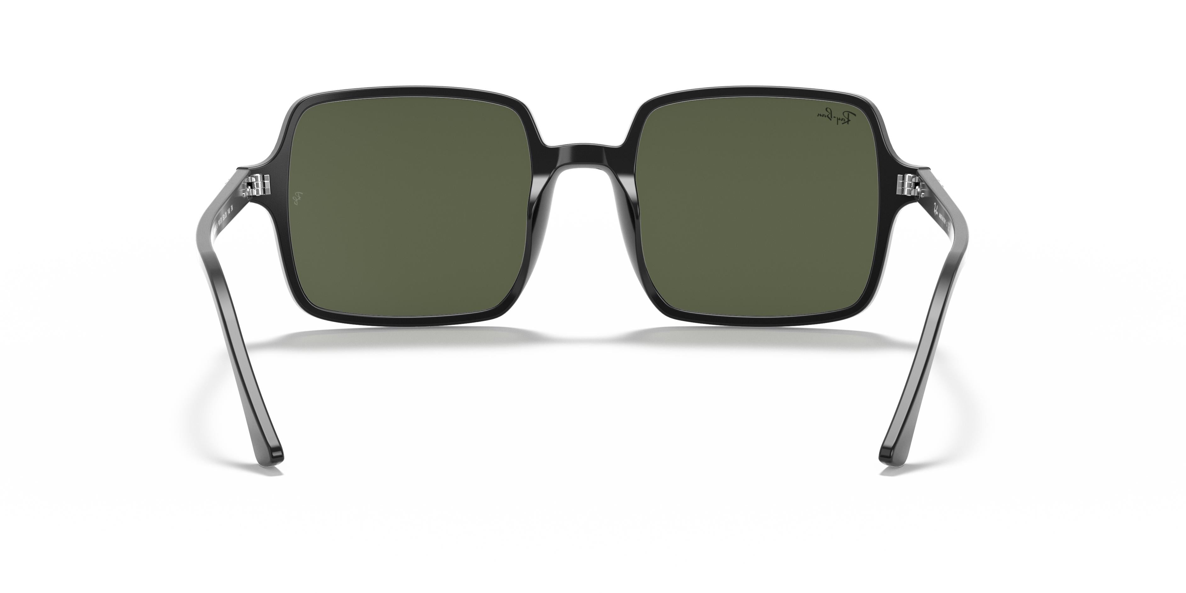 Ray-Ban 0RB1973 SQUARE II Sunglasses -Glossy Black Frame / Green Lens