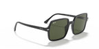 Ray-Ban 0RB1973 SQUARE II Sunglasses -Glossy Black Frame / Green Lens