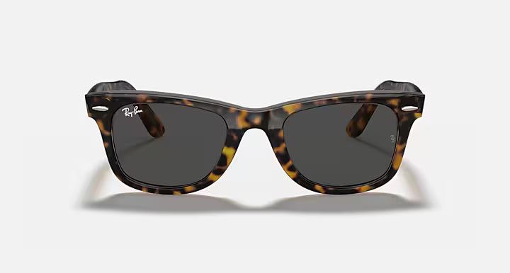 Ray-Ban 0RB2140 Original Wayfarer Bicolor Sunglasses- Tortoise Polished Havana / G-15 Dark Grey Lens