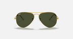 Ray-Ban 0RB3025 Aviator Classic Sunglasses- Polished Arista Gold / Green  Lens