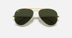 Ray-Ban 0RB3025 Aviator Classic Sunglasses- Polished Arista Gold / Green  Lens