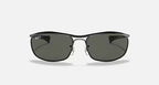 Ray-Ban 0RB3119 Olympian I Deluxe Sunglasses - Polished Black Frame / Green Polarized Lens