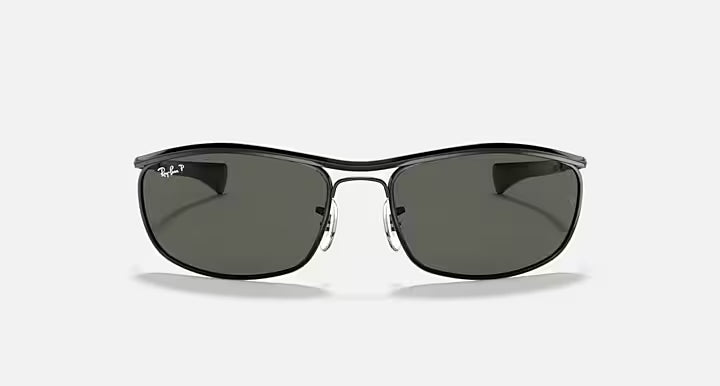 Ray-Ban 0RB3119 Olympian I Deluxe Sunglasses - Polished Black Frame / Green Polarized Lens