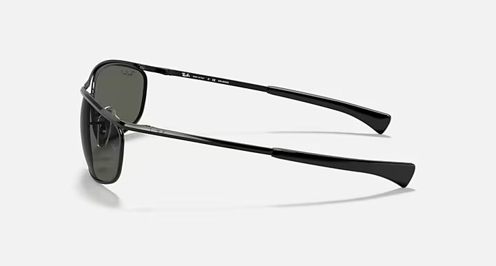 Ray-Ban 0RB3119 Olympian I Deluxe Sunglasses - Polished Black Frame / Green Polarized Lens