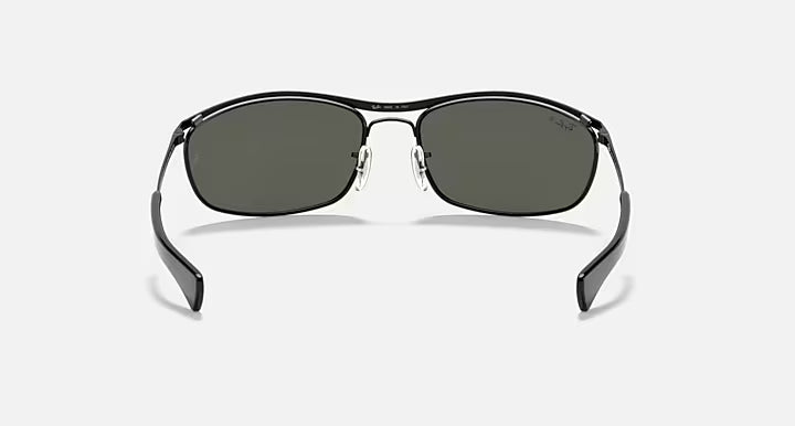 Ray-Ban 0RB3119 Olympian I Deluxe Sunglasses - Polished Black Frame / Green Polarized Lens