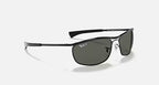 Ray-Ban 0RB3119 Olympian I Deluxe Sunglasses - Polished Black Frame / Green Polarized Lens