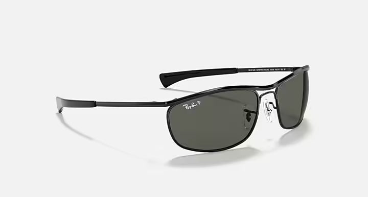 Ray-Ban 0RB3119 Olympian I Deluxe Sunglasses - Polished Black Frame / Green Polarized Lens