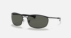 Ray-Ban 0RB3119 Olympian I Deluxe Sunglasses - Polished Black Frame / Green Polarized Lens