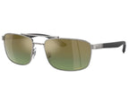 Ray-Ban 0RB3737CH Chromance Sunglasses- Polished Gunmetal / Green Gold Polarized Lens