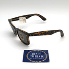 Ray-Ban 0RB2140 Original Wayfarer Bicolor Sunglasses- Tortoise Polished Havana / G-15 Dark Grey Lens