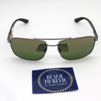 Ray-Ban 0RB3737CH Chromance Sunglasses- Polished Gunmetal / Green Gold Polarized Lens