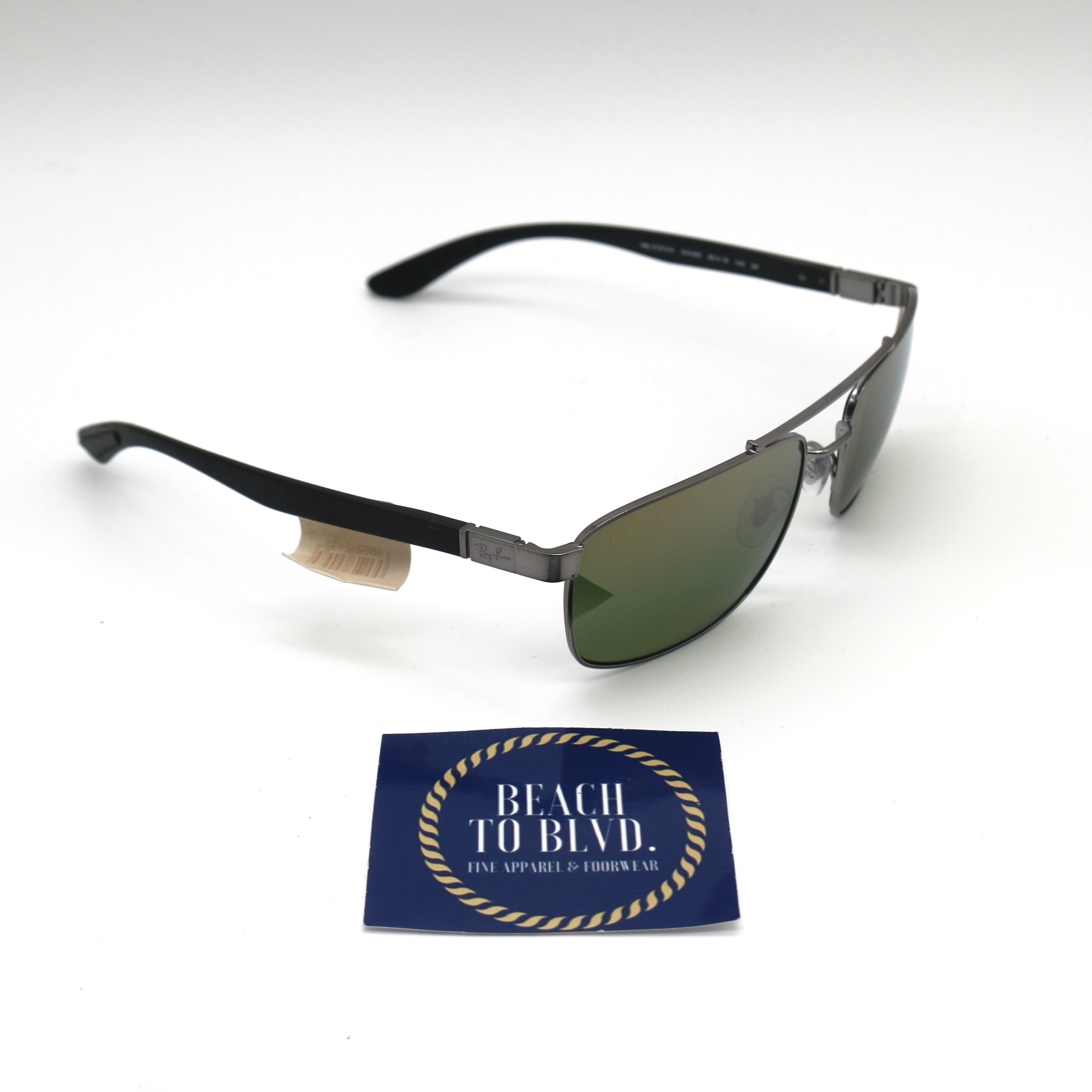 Ray-Ban 0RB3737CH Chromance Sunglasses- Polished Gunmetal / Green Gold Polarized Lens