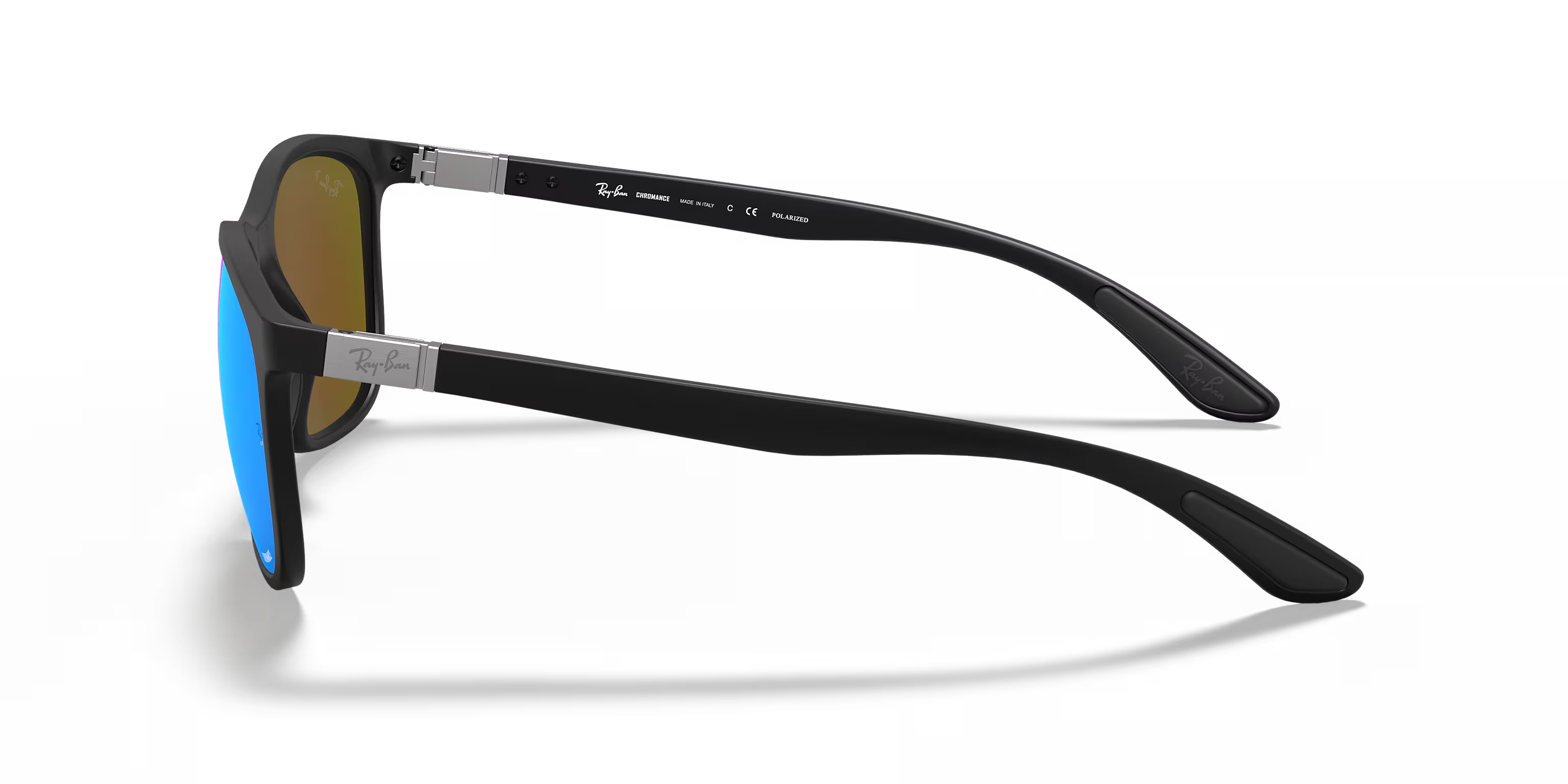 Ray-Ban 0RB4330CH Chromance Sunglasses- Matte Black / Green Mirror Blue Polarized Lens