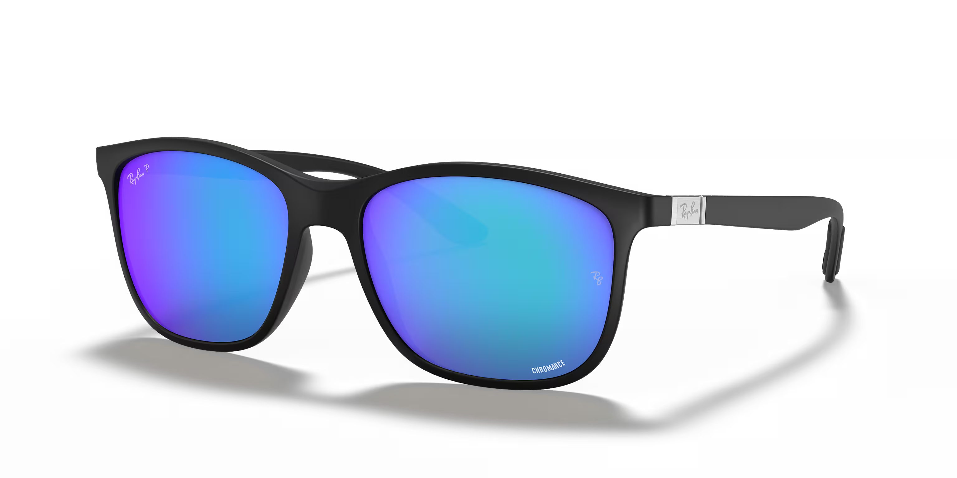 Ray-Ban 0RB4330CH Chromance Sunglasses- Matte Black / Green Mirror Blue Polarized Lens