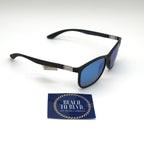Ray-Ban 0RB4330CH Chromance Sunglasses- Matte Black / Green Mirror Blue Polarized Lens