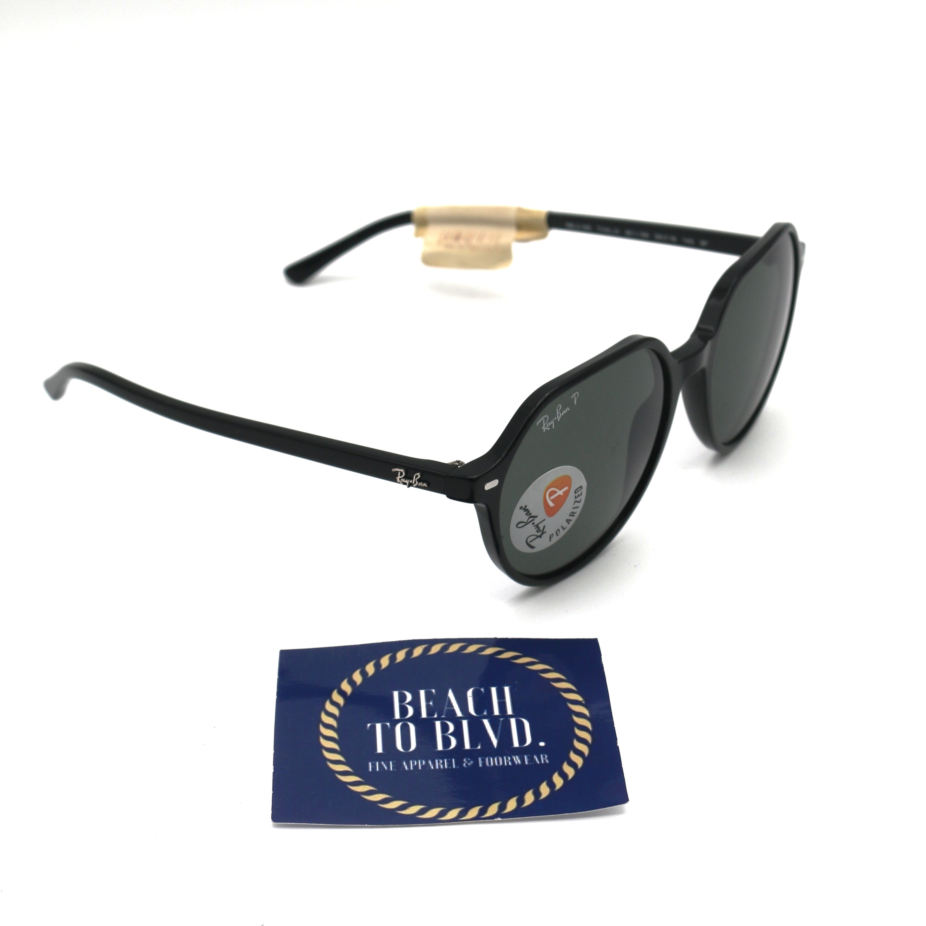 Ray-Ban RB2195 Thalia Sunglasses- Polished Black / Green Polarized Lens