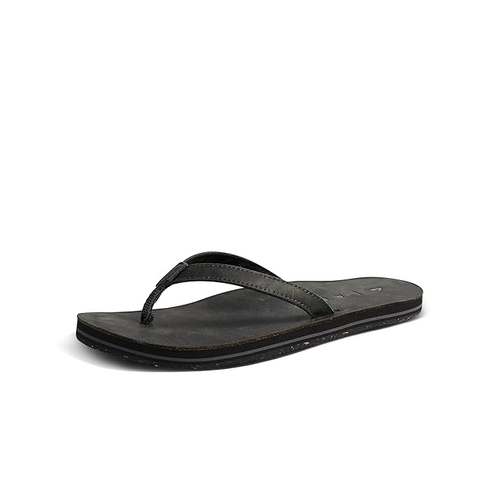 Reef Solana Leather Dusty Black Sandals - BeachToBlvd