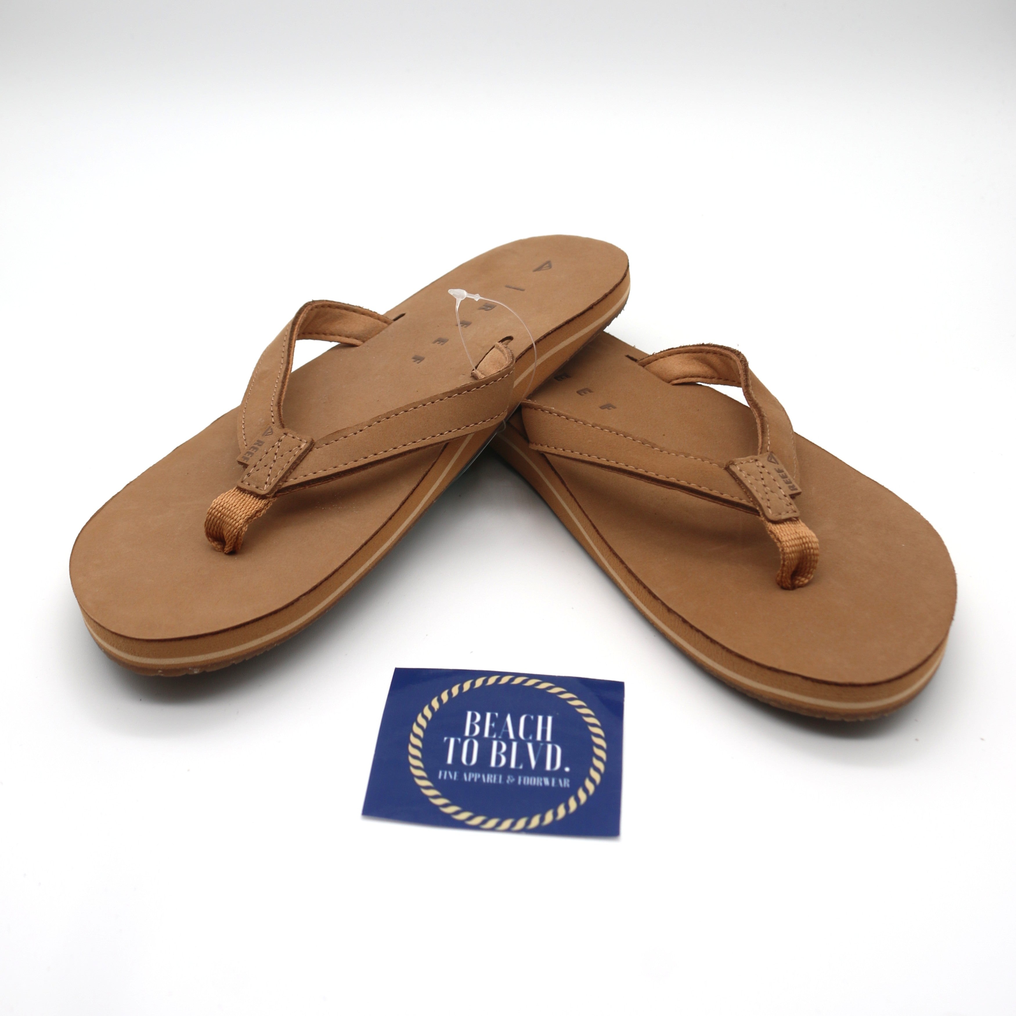 Reef Solana Leather Tan Sandals - BeachToBlvd