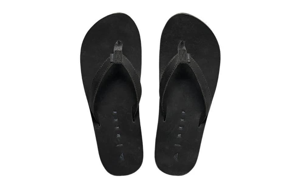 Reef Solana Leather Dusty Black Sandals - BeachToBlvd