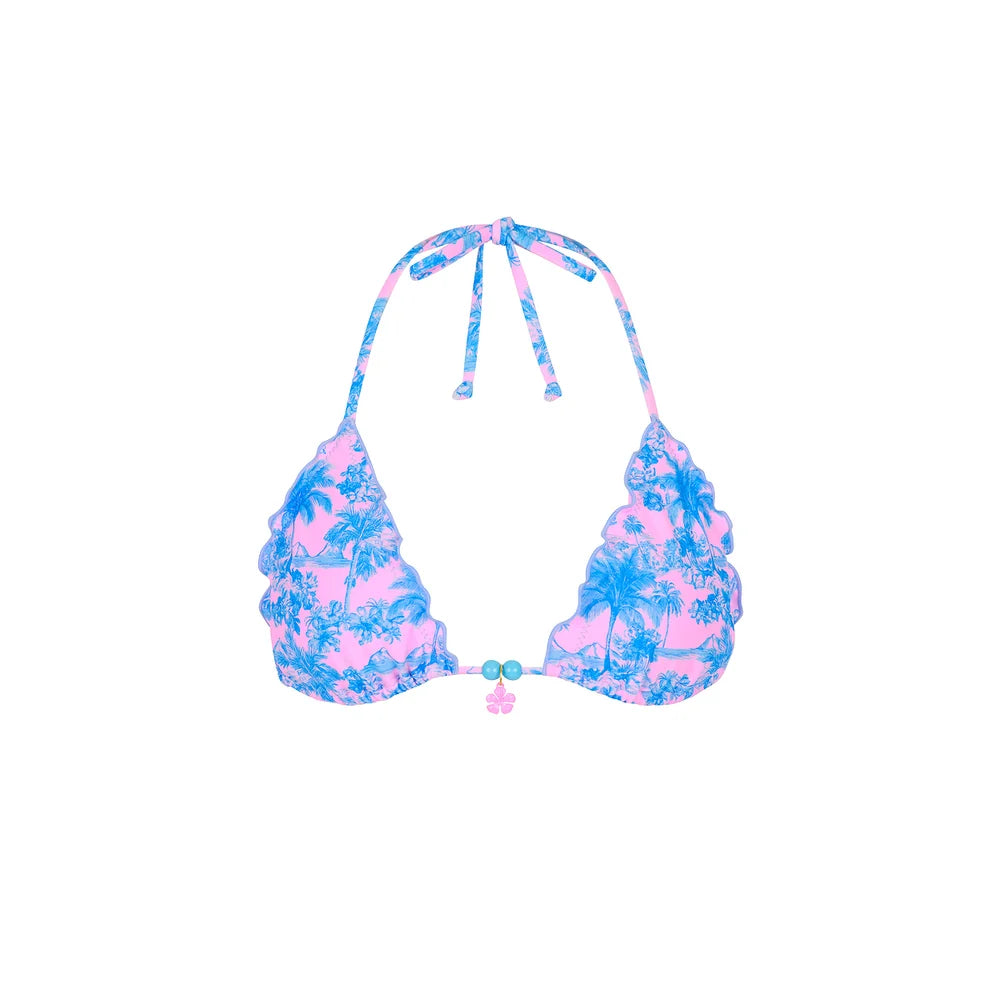 Kulani Kinis Lettuce Edge Bralette Bikini Top - Paloma