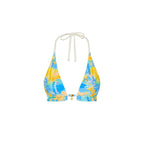 Kulani Kinis Frill Halter Bralette Bikini Top - Limoncello Lagoon