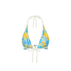 Kulani Kinis Frill Halter Bralette Bikini Top - Limoncello Lagoon