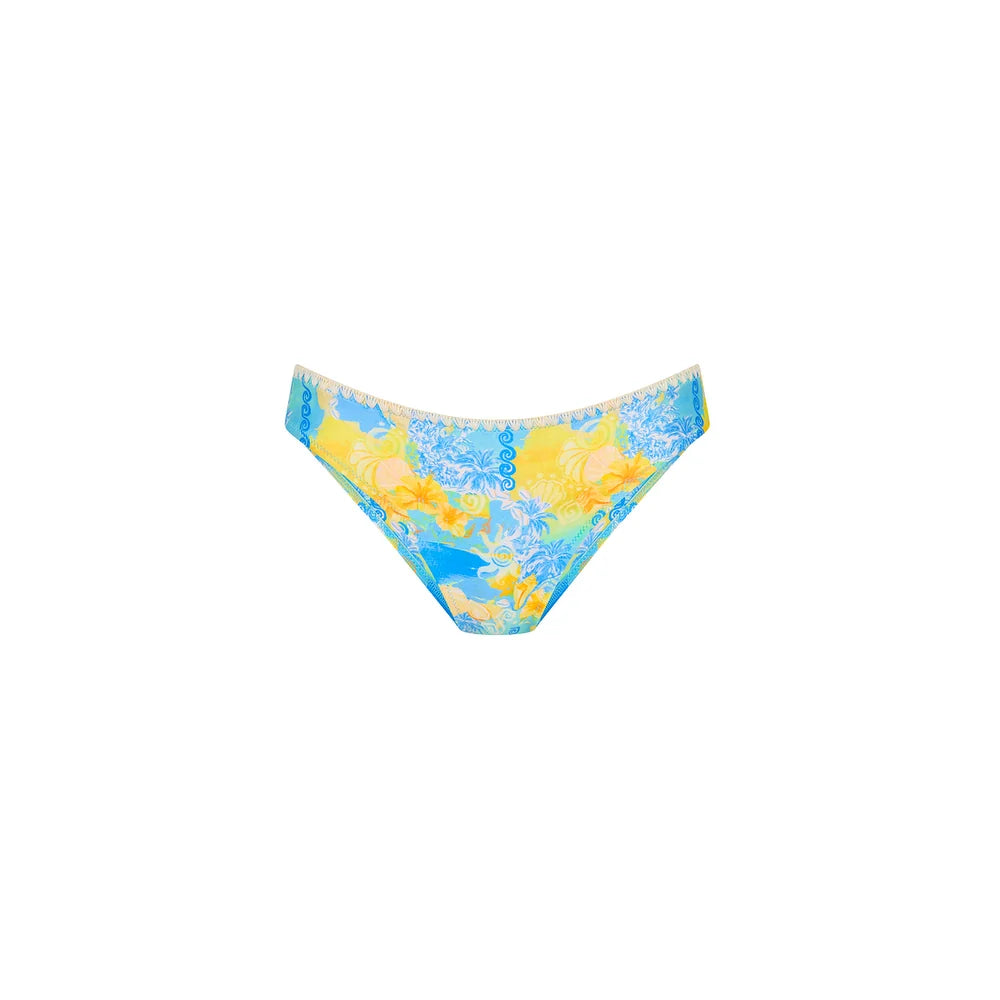 Kulani Kinis Simple Crochet Full Coverage Bikini Bottoms - Limoncello Lagoon