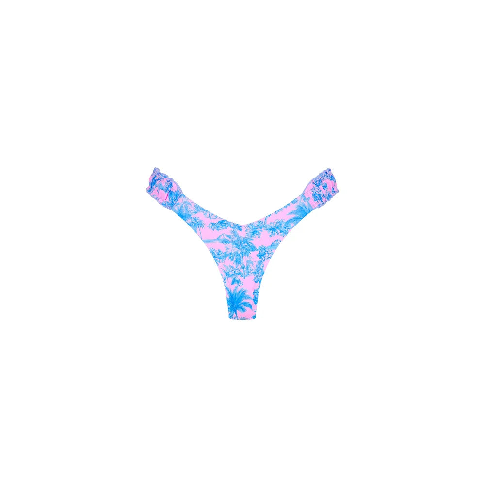 Kulani Kinis Lettuce Edge Scrunch Thong Bikini Bottom- Paloma