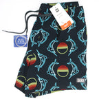 SAXX Oh Buoy 2n1 Volley 5inch Short Men's Black Neon Swordfish Drawstring Swimwear