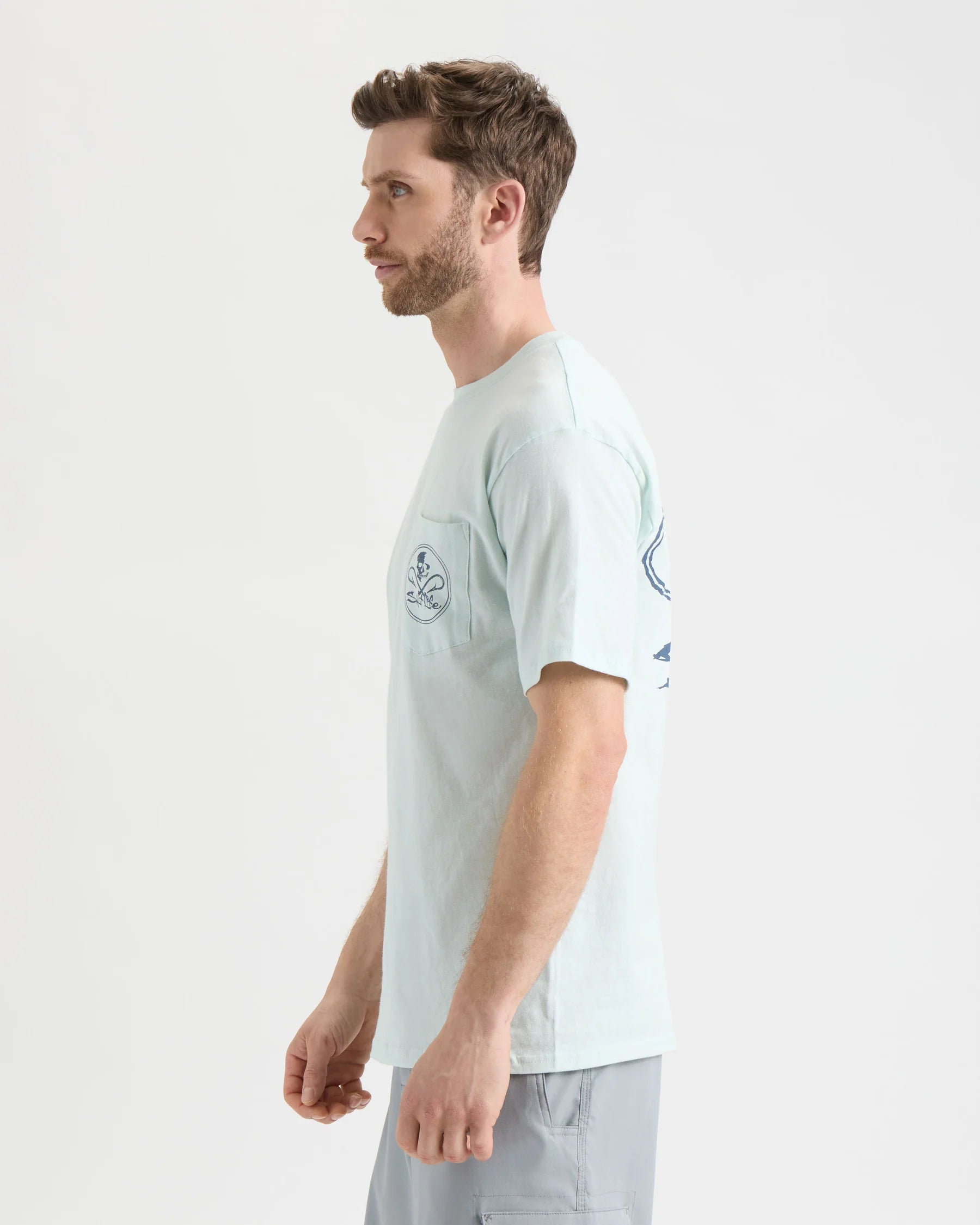 Salt Life Men's Skull and Hooks Pocket Tee Shirt- FRESH MINT - BeachToBlvd