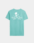 SALT LIFE Men's Skull and Poles Short Sleeve Tee- TEAL - BeachToBlvd