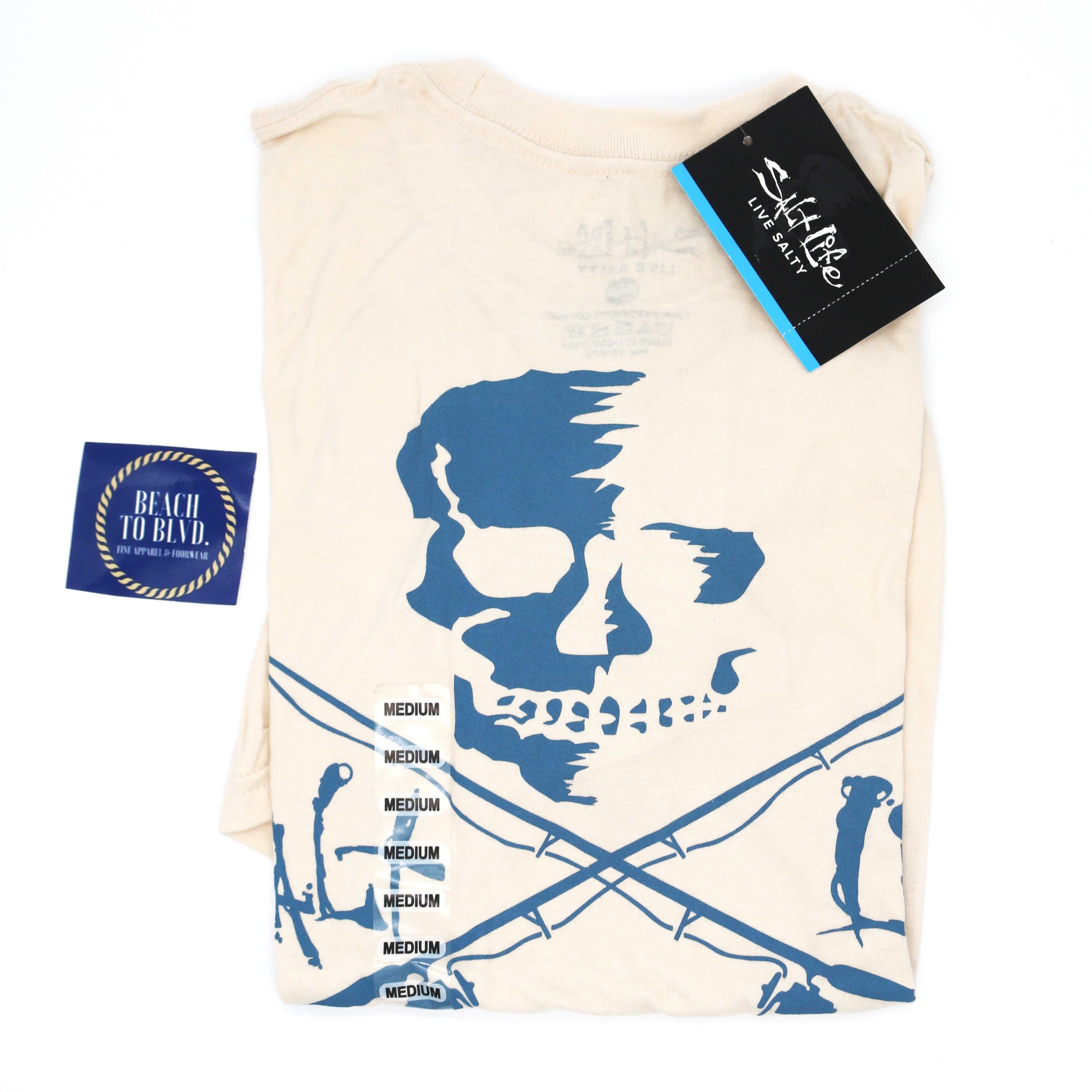 SALT LIFE Men's Skull and Poles Short Sleeve Tee - BeachToBlvd