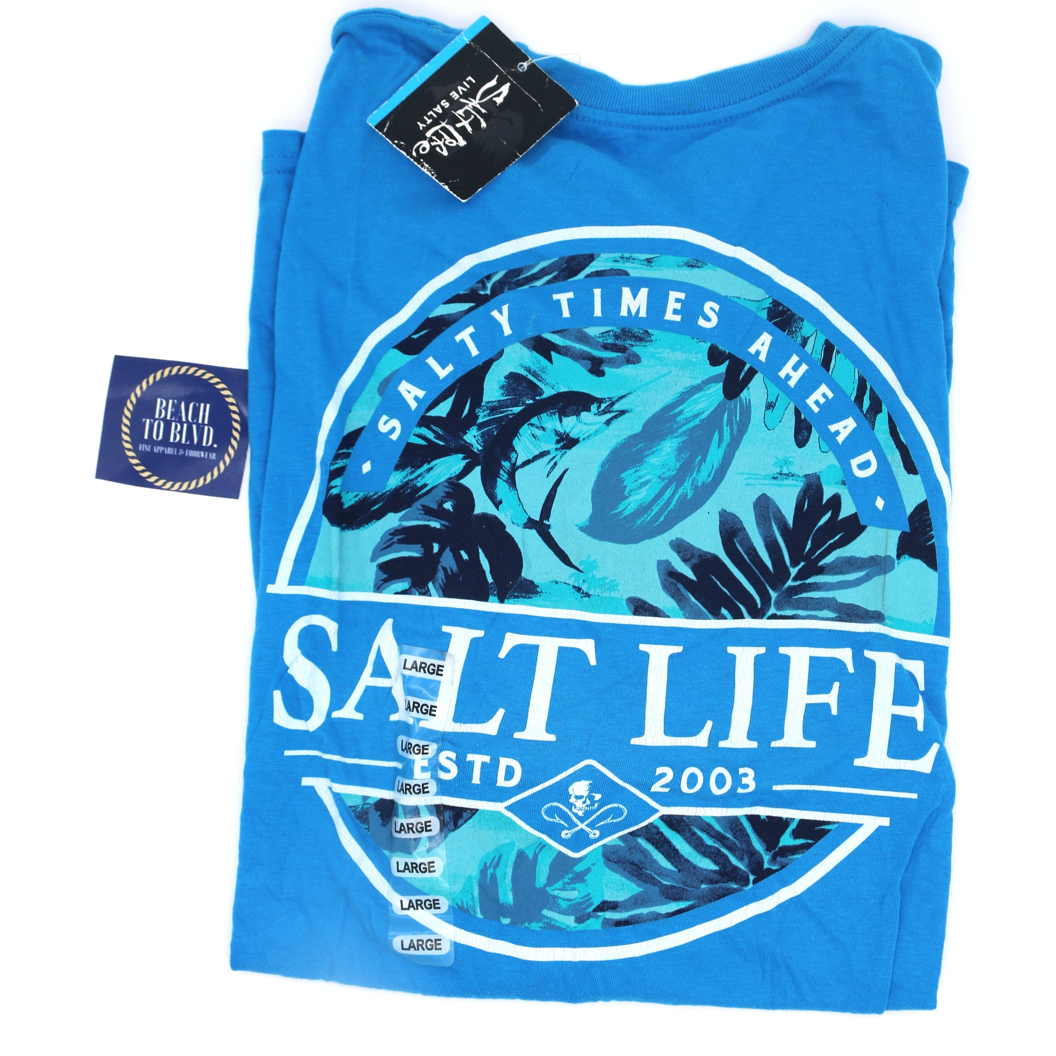 SALT LIFE Paradise Seas T-Shirt- ROYAL BLUE - BeachToBlvd