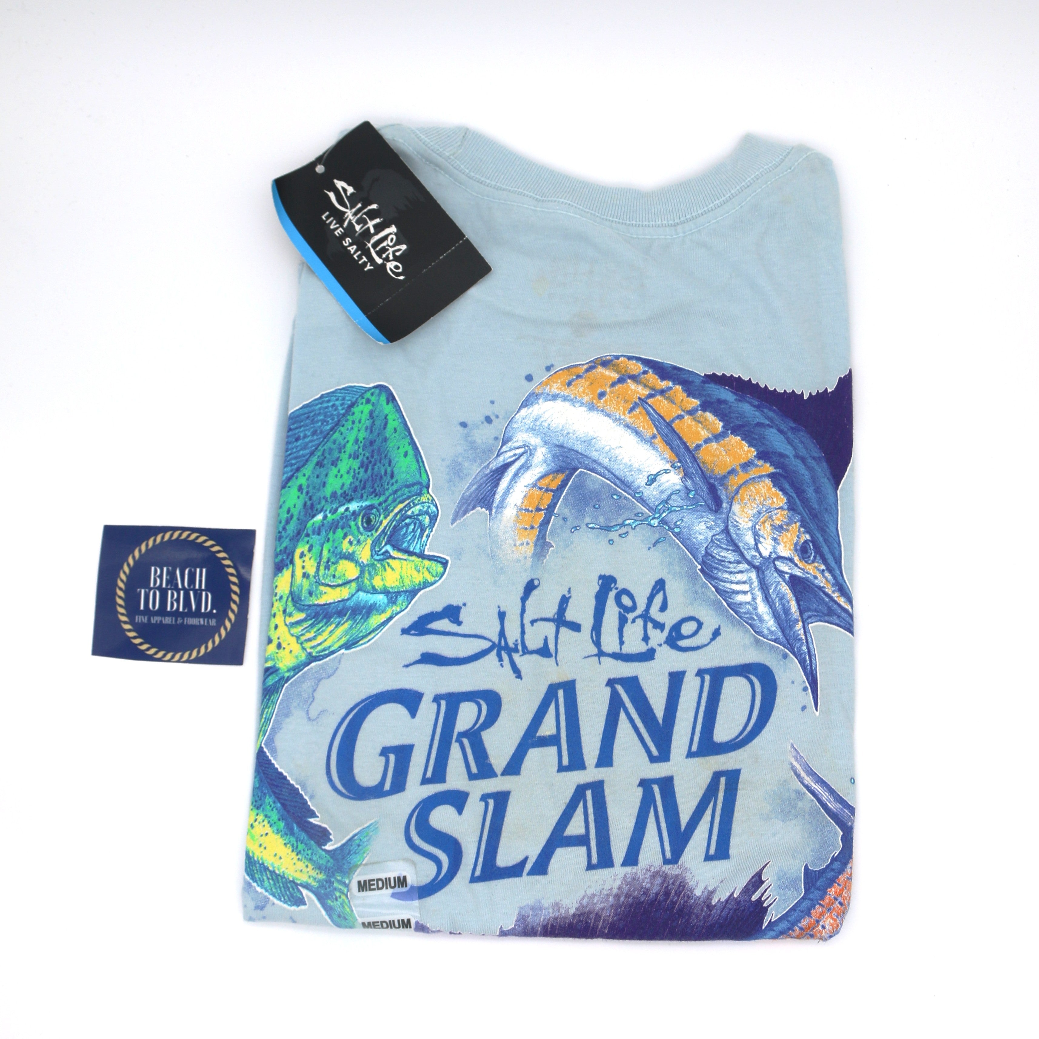 SALT LIFE THE SLAMMER T-SHIRT- LIGHT BLUE - BeachToBlvd
