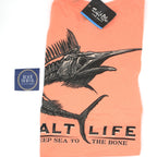 Salt Life Skelebonz Short-Sleeve Pocket T-Shirt for Men- GRAPEFRUIT - BeachToBlvd