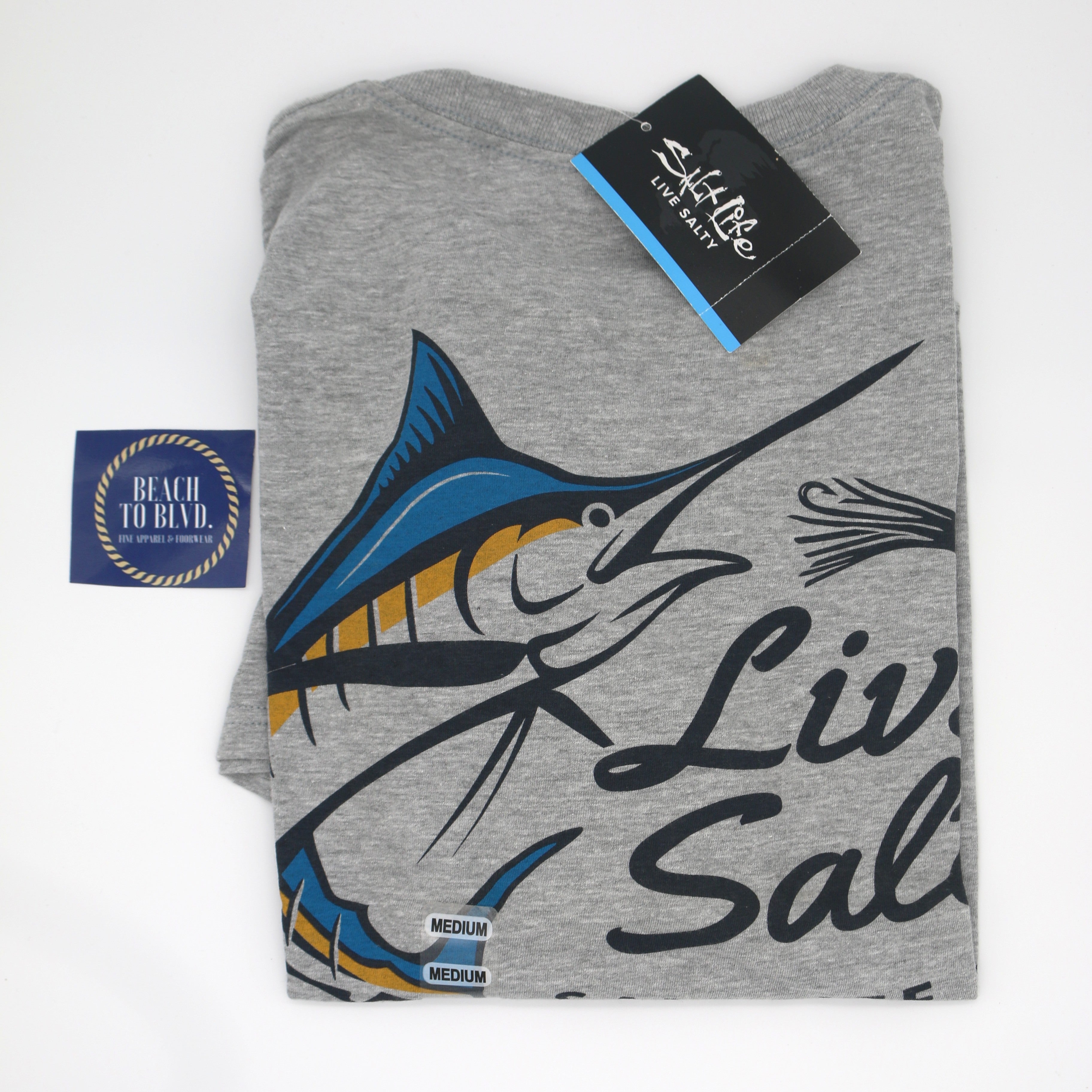 SALT LIFE Men’s Salty Marlin Lure Short Sleeve Tee - BeachToBlvd