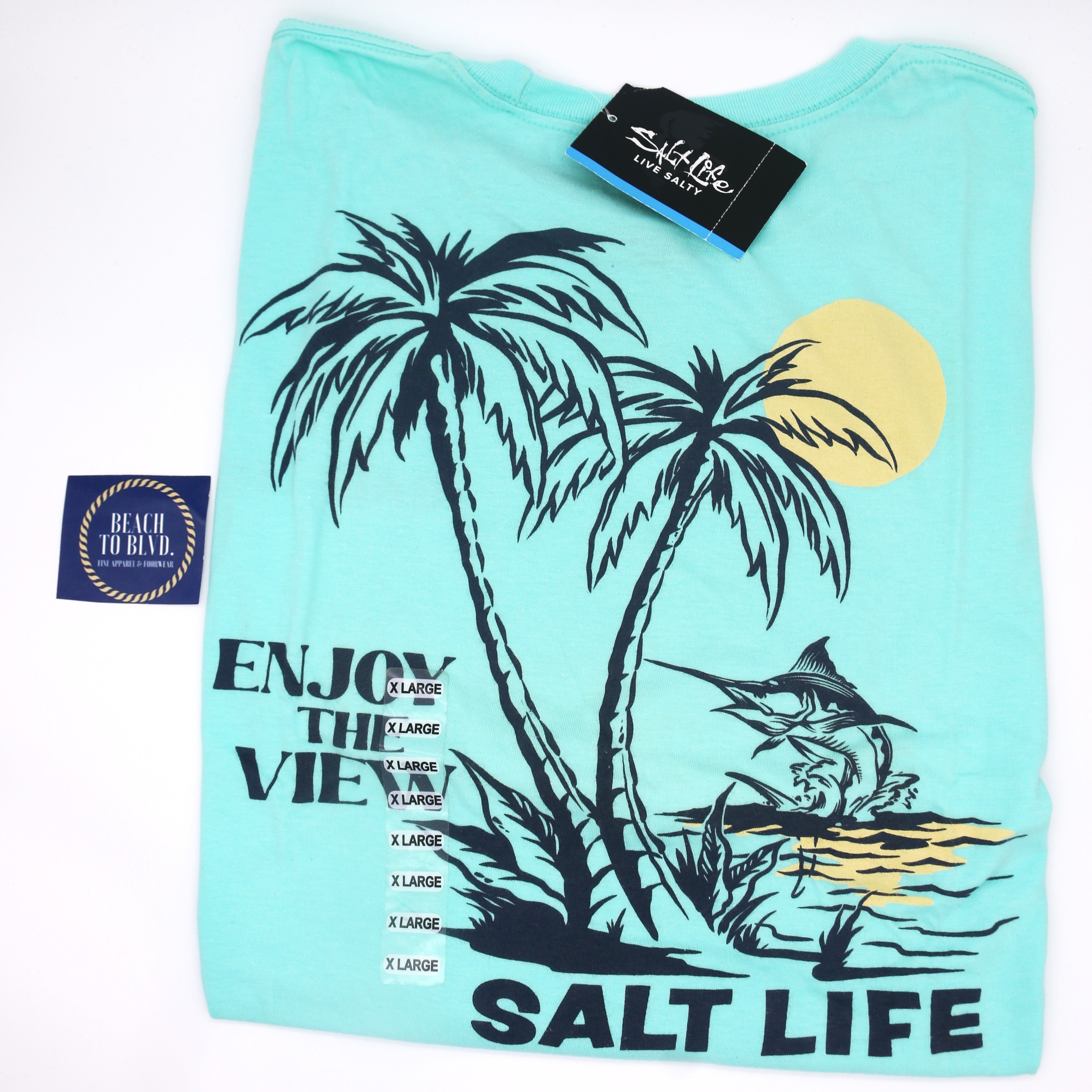 SALT LIFE Enjoy The View T-Shirt- ARUBA BLUE - BeachToBlvd
