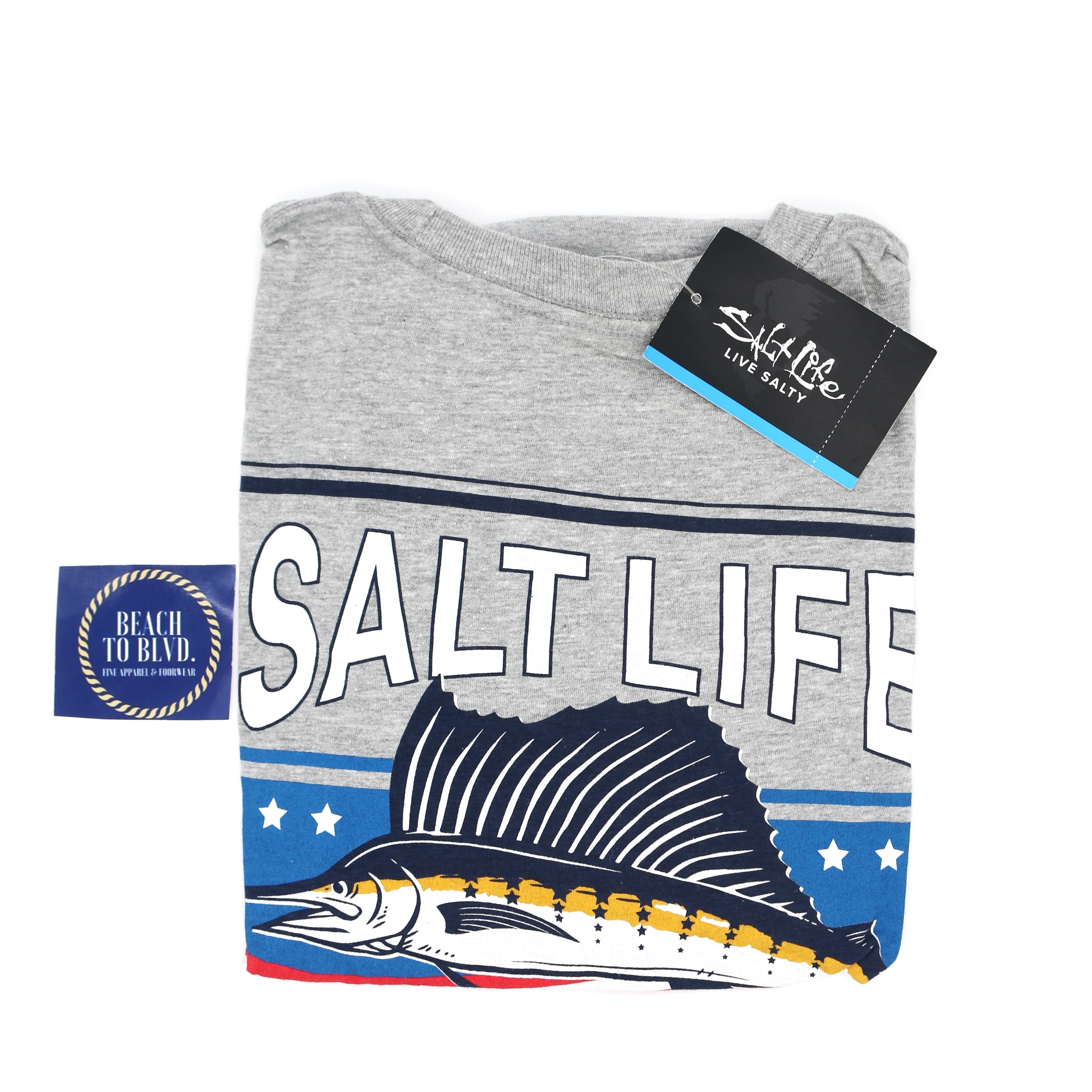 Salt Life Mens Freedom Sail Short Sleeve Classic Fit Pocket Shirt- SLM11035 - BeachToBlvd