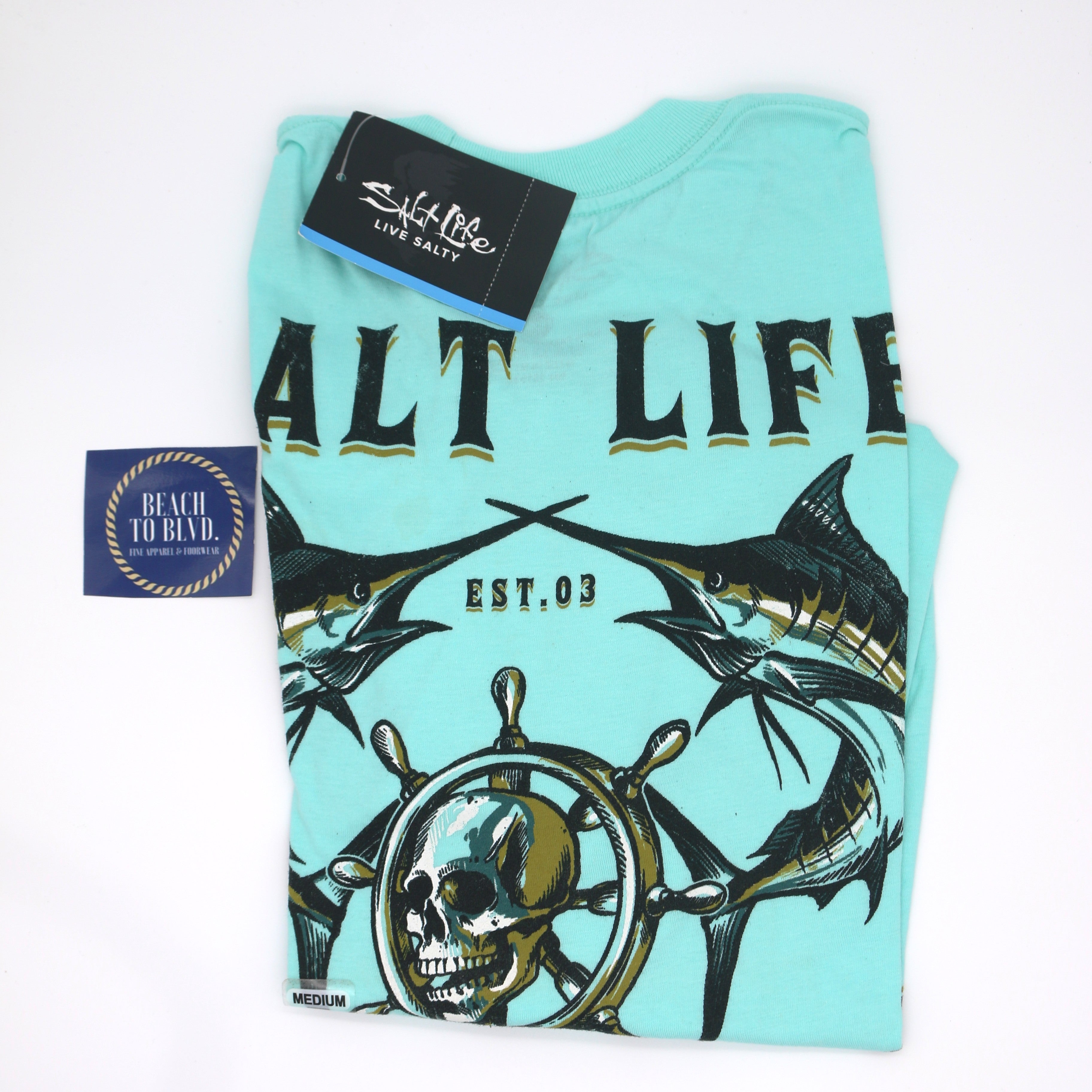 SALT LIFE HOOKED FOR LIFE SS TEE - SLM11142 - BeachToBlvd