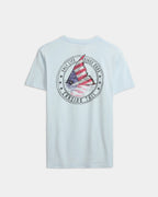 SALT LIFE Men's Redfish Stars and Stripe Short Sleeve Tee- SKY BLUE - BeachToBlvd