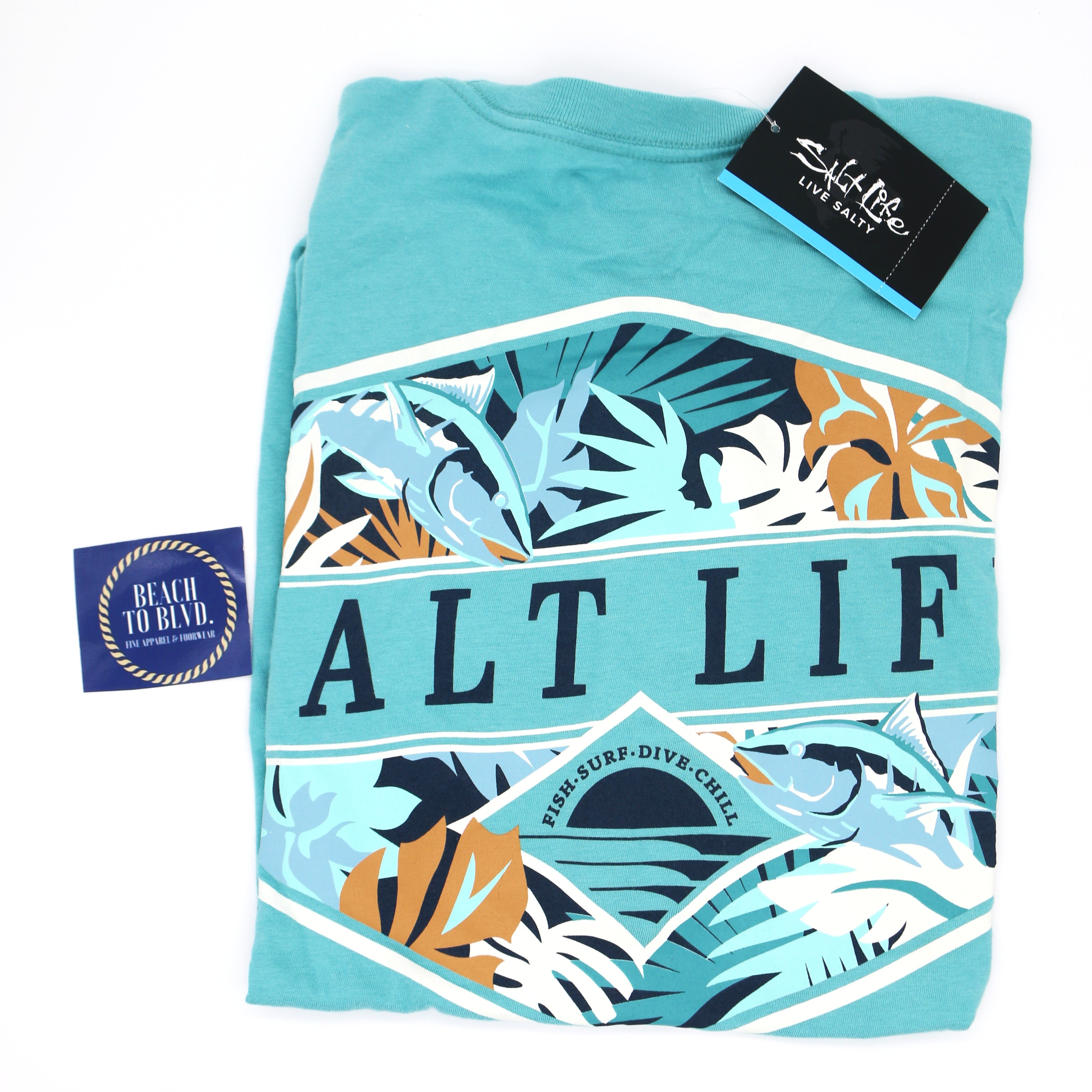 SALT LIFE RETRO TROPICAL TEE - SLM11195 - BeachToBlvd