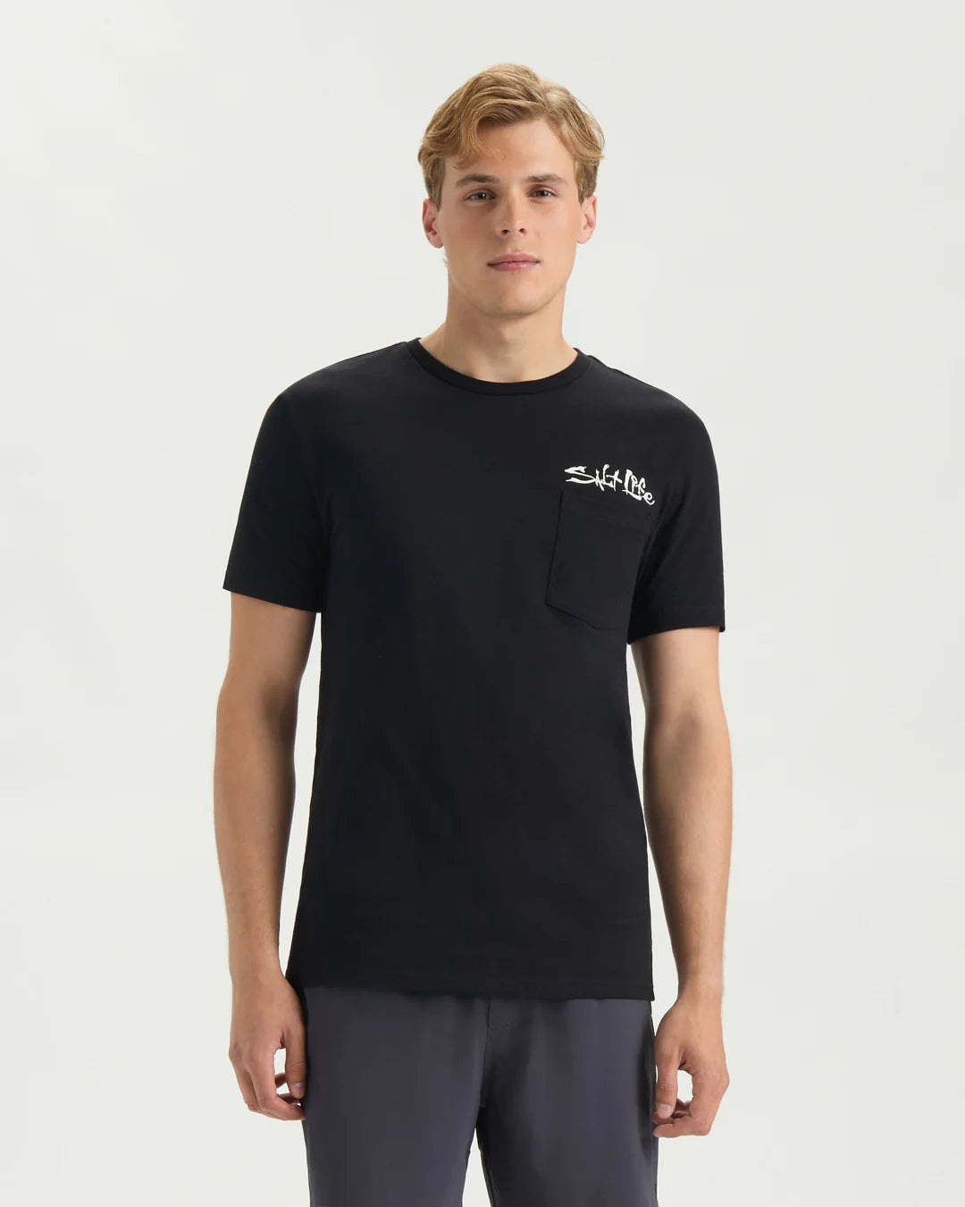 SALT LIFE Men’s One Cast At A Time Short Sleeve Tee - BeachToBlvd