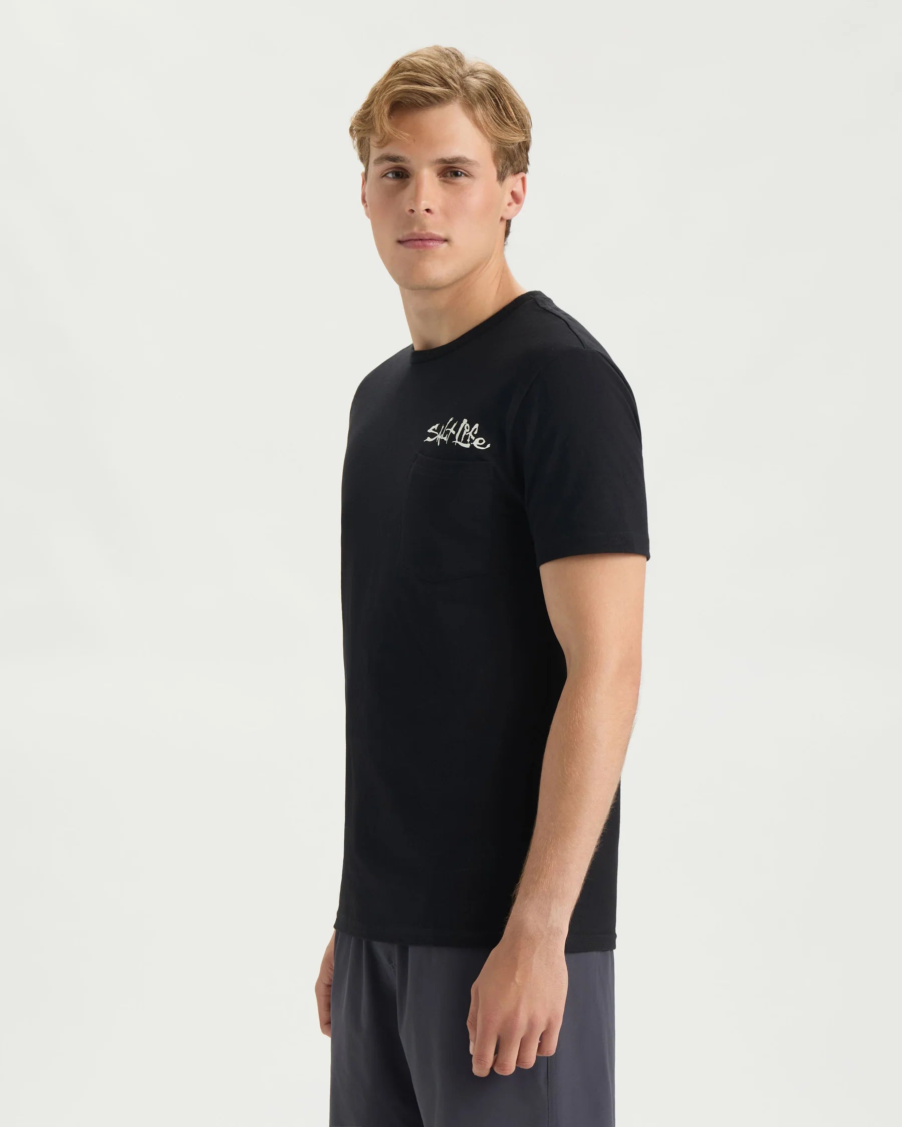 SALT LIFE Men’s One Cast At A Time Short Sleeve Tee - BeachToBlvd