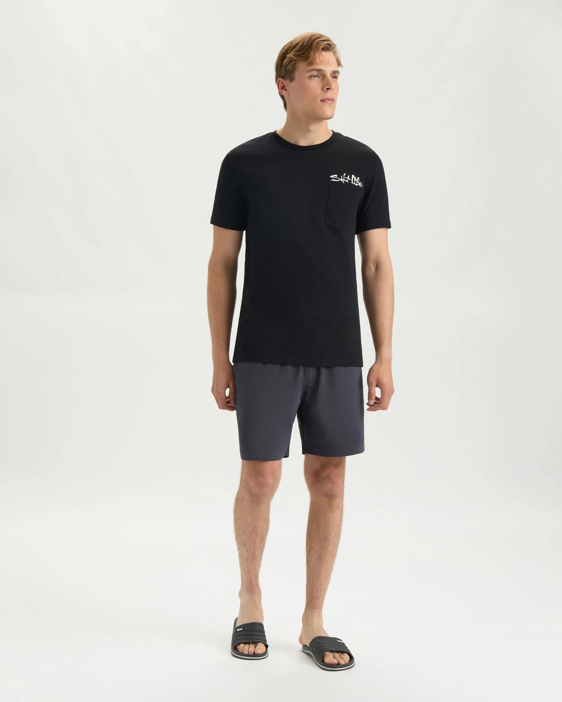 SALT LIFE Men’s One Cast At A Time Short Sleeve Tee - BeachToBlvd